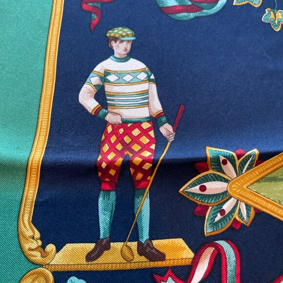 Salvatore Ferragamo Vintage Silk Scarf – Equestrian & Sports Theme - Picture 12 of 15